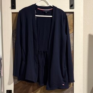 Tommy Hilfiger Navy Open Front Cardigan
